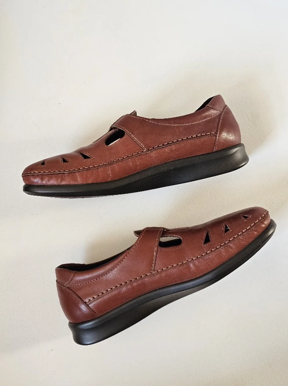 SAS Roamer Chestnut Leather Mary Jane Comfort Walking Shoes Women's US 9M USA
